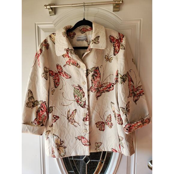Butterfly Blazer Jacket Alfred Dunner Women Size 18P - Picture 1 of 6